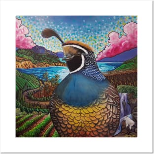 Quail in Okanagan wine country Posters and Art